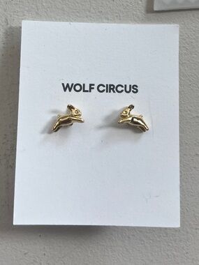 Wolf Circus Gold Rabbit Stud Earrings